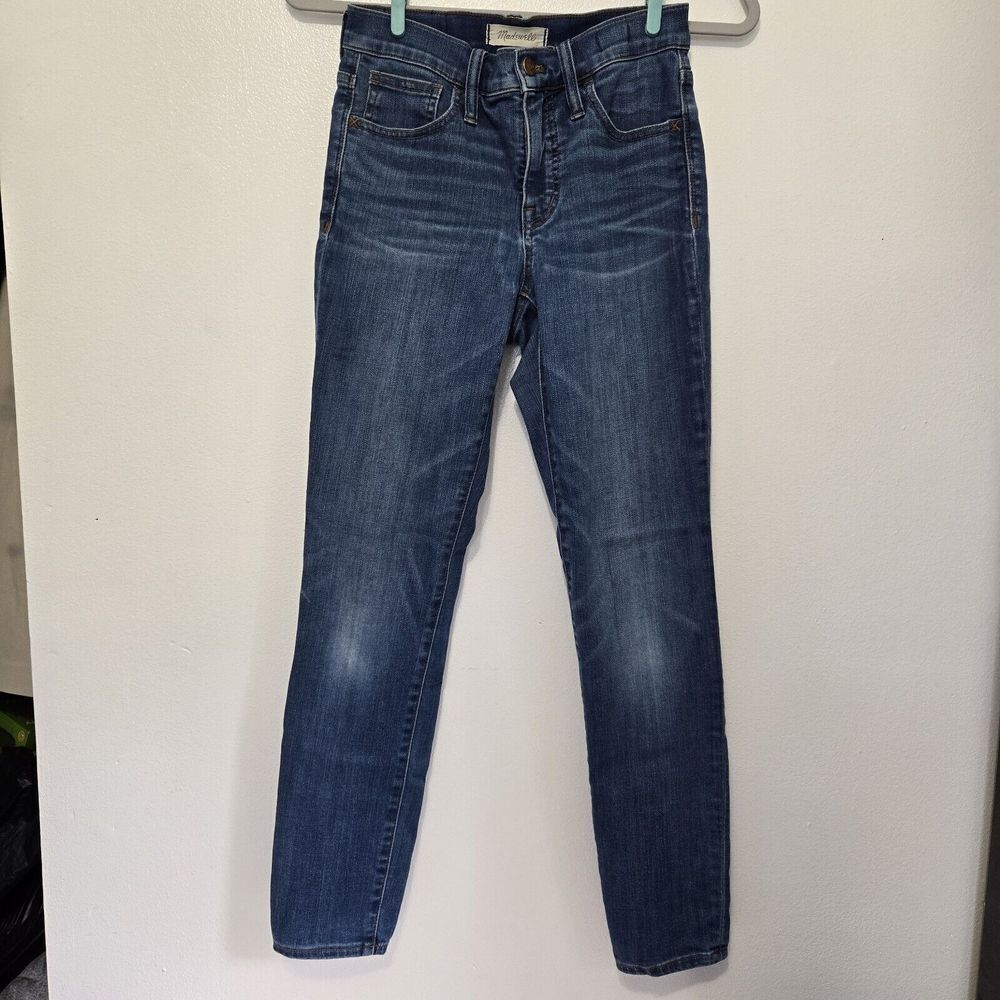 Madewell 9" Mid Rise Skinny Jeans Women's Size 24 Medium Wash Blue Stretch Denim